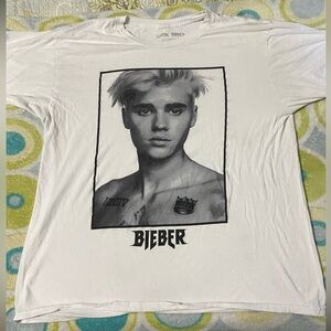 Justin Bieber XXL White Tee